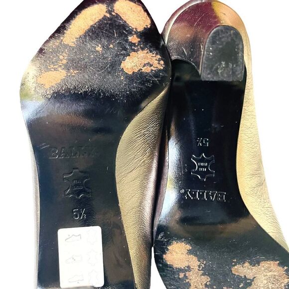 Vintage Bally Metallic Silver Pumps Heels Size 37/38 5.5 - Picture 7 of 7